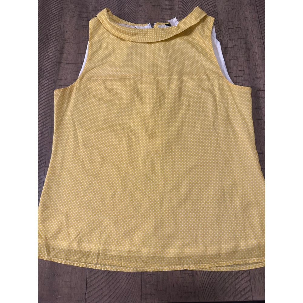 J. Crew Yellow Polka Dot Sleeveless Top - Cotton Ramie Blend - Size 6 -‎ EUC